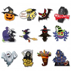 Halloween Decoration - 24 Pack Halloween Theme Refrigerator Magnets - Fridge Magnets & Magnetic Pins For Kids and Adults