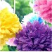 Netany 50pcs Tissue Paper Flowers Pom Poms Flower Ball Decorations Kit, Wedding Party Outdoor Decoration, 10-Inch, Purple