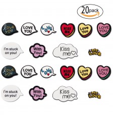 Netany 20-Pack Refrigerator Magnets, Love Token Fridge Magnets & Declarations of Love for Home Decoration, 2 Set, Mini Size 1 Inch, Love You | Kiss ME | With You | My Love | I'm stuck on you!