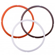 Silicone Sealing Ring Fits 5 or 6 Quart Models, Orange & Brown & Common Transparent White, Sweet and Savory Edition Pack of 3