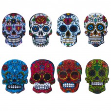 Netany 24-Pack Sugar Skull Magnets with Refrigerator Magnets - Magnetic Pins, Dia de los Muertos | Day of the Dead, Full Color, Calavera, Death's Head Style, Mini Size About 1'' ( 3 Set )