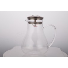 Netany Glass Pitcher with Lid, 70 Ounces Ice Tea and Juice Beverage, Heat Resistant Water Jug for Hot/Cold Water